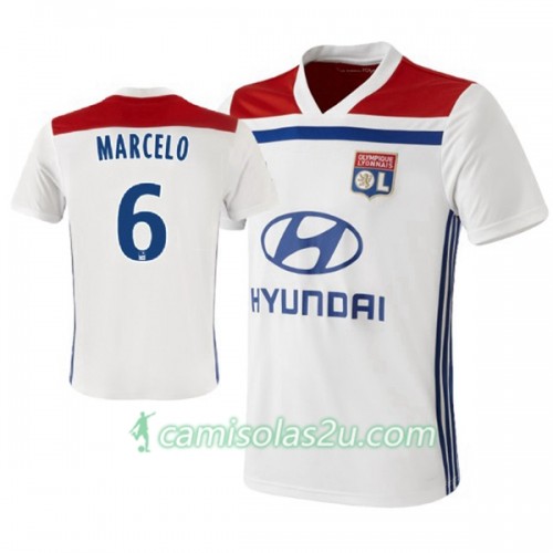 Camisolas de Futebol Olympique Lyonnais Marcelo 6 Equipamento Principal 2018/19 Manga Curta Camisolas de Futebol Olympique Lyonnais Marcelo 6 Equipamento Principal 2018/19 Manga Curta